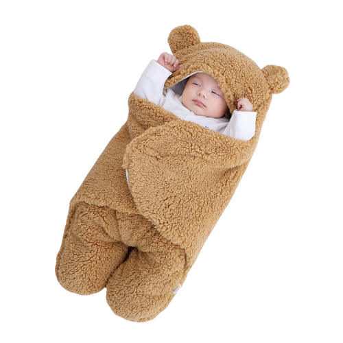 KuschelBär Babydecke – Weiche Babydecke mit niedlichen Bärenohren, ideal für Wärme und Geborgenheit unterwegs und zuhause.