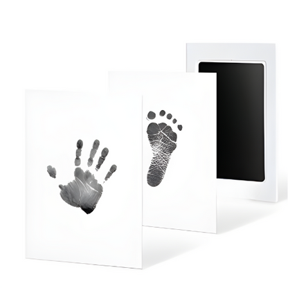  Baby-Druckerlebnis-Set für Neugeborene, inkl. blauem Stempelkissen und 3 oder 5 hochwertigen Abdruckkarten, ideal zur sicheren Erstellung von Baby-Hand- und Fußabdrücken. Perfektes Erinnerungsset für Eltern, um unvergängliche Momente festzuhalten.