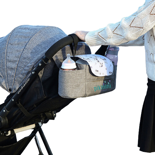 Copa-Kinderwagen-Organizer für einfache Organisation unterwegs, ideal zur Aufbewahrung von Babyutensilien wie Flaschen, Windeln und Spielzeug. Perfekt für stressfreie Ausflüge mit Ihrem Baby.