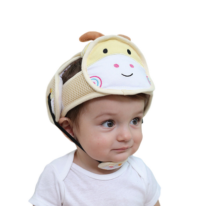 Dream Safe Babyschutzhelm mit atmungsaktivem Mesh-Material und verstellbarem Kinnriemen, entworfen für optimale Sicherheit und Komfort für Kinder von 6 Monaten bis 6 Jahren.